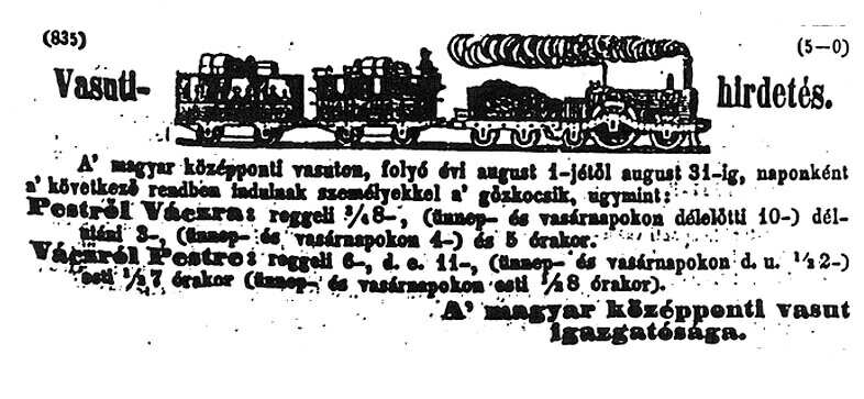 Vas�ti menetrendje 