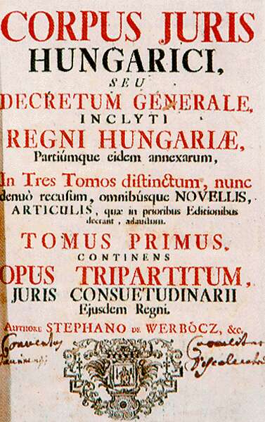 Werb�czy: Tripartitum 3. 
