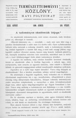 A Term�szettudom�nyi K�zl�ny egy lapja