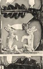 2. „Besz�lget�” nyulak t�lgyfa alatt, �tt�rt t�ml�j� pad r�szlete (Karancskeszi, 1902) L�rinc P�l m�ve Bp. N�prajzi M�zeum