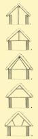 Fig. 29. The most frequent constructions of roofs in the territory of the Hungarian language in the 19th20th century