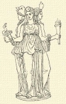 442. Hecate, bronzszobrocska (Palazzo dei Conservatori, Roma).