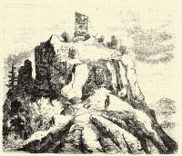 Krizbai vagy H�lt�v�ny v�ra nyugatoldalr�l a szikla �tmetsz�ssel. (Rajz. Greguss&nbsp;J�n.)