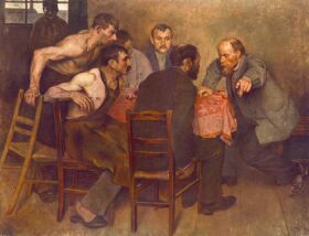  Agit�tor a gy�r kantinj�ban, 1897 (Nagy�that� k�p)