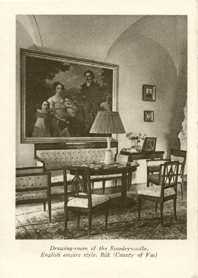 Drawing-room of the Szap�ry-castle, English empire style, B�k (County of Vas) 