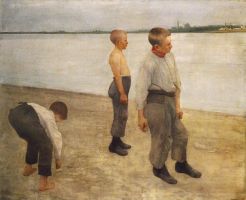 Ferenczy K.: Kavicsot hajig�l� fi�k/K�dob�l�k - 1890 (Nagy�that� k�p)