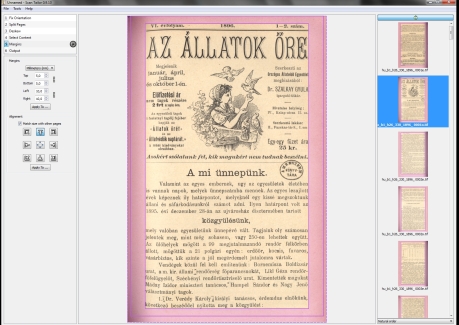 Scan Tailor: margók kijelölése 